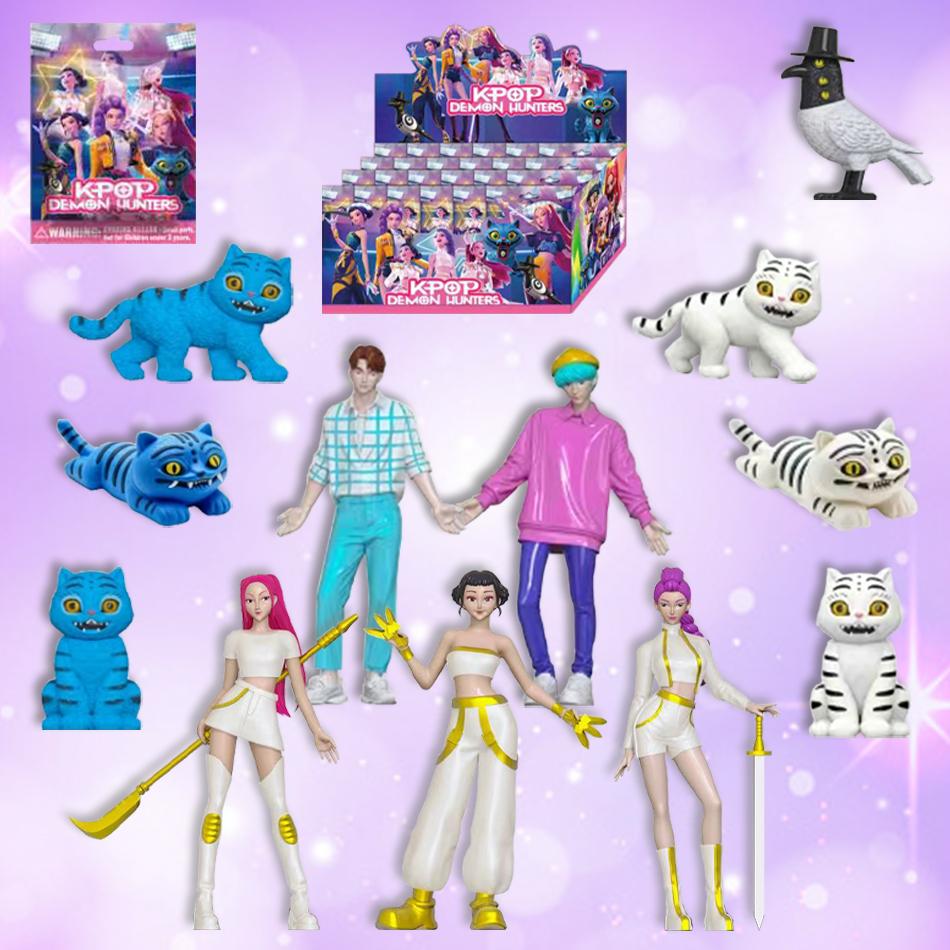 Anime 24 Stück Kpop Dämonenjäger Box Dämonenjäger Rumi Mira Zoey Tiger Spielzeug Schreibtischdekoration Statuen Ornament Kind Weihnachtsgeschenke
