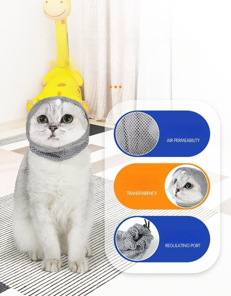 New pet supplies cat headgear anti licking anti scratching anti food unobstructed view breathable cat mask