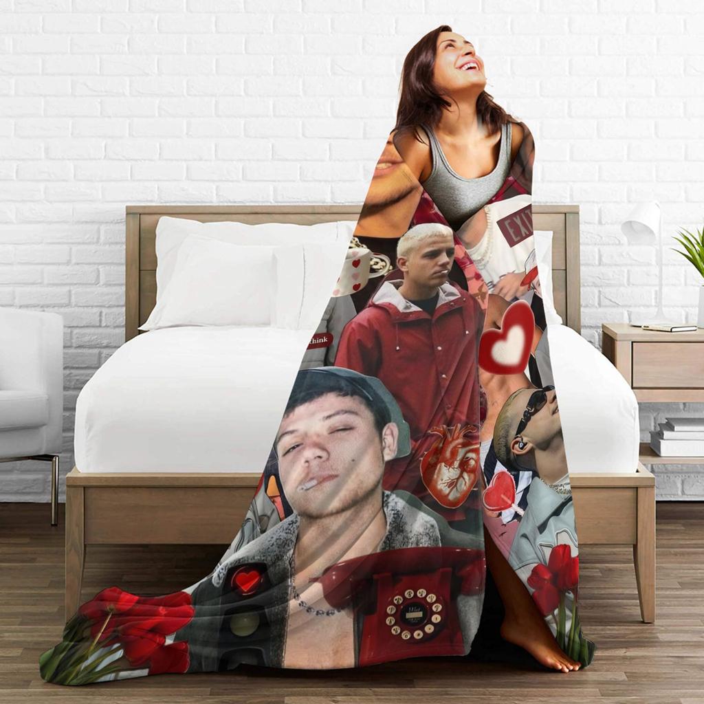 PLK French Rapper Photo Blankets Super Soft Funny Plush Throw Blanket For Home Decor Airplane Travel Flannel Bedspread Bed Cover