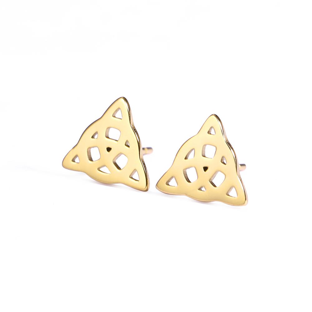My Shape Fashion Stainless Steel Stud Earrings Flower of Life Celtics Knot Viking Small Earrings for Women Girls Jewelry Gifts
