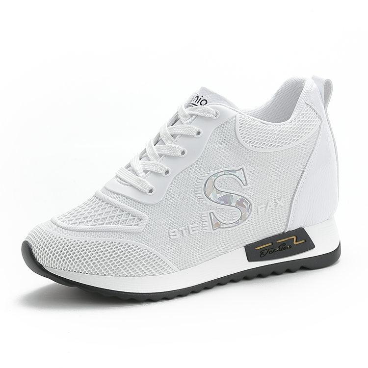 Inner Heightening Women's Shoes Casual Shoes Lace-up Wedge Sneakers Light and Comfortable Women's Single Shoes