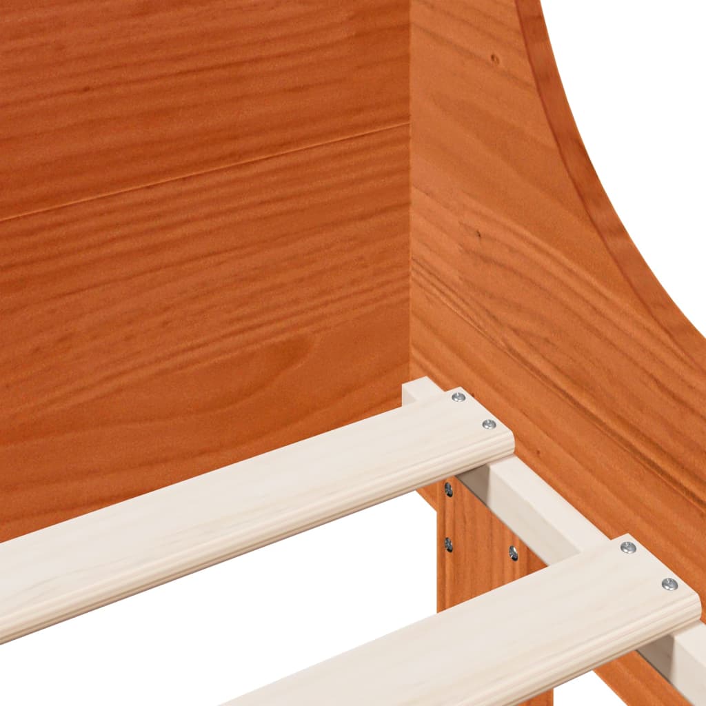 Solid Wood Bed without Mattress Wax Brown 75x190 cm Pine Wood