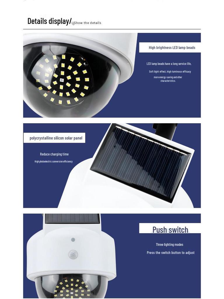 Smart Solar-Powered Motion Sensor Outdoor Waterproof Courtyard Light with Anti-theft Features.