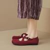 Vintage Round Toe Cross Strap Mary Jane Ballet Flats for Women