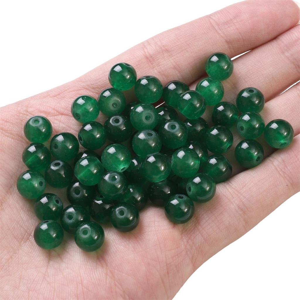 50-135 szt. Kryształowych szklanych koralików, galaretkowych, jednolitych kolorowych, imitujących kamień jadeitu, luźne koraliki dystansowe do wyrobu biżuterii