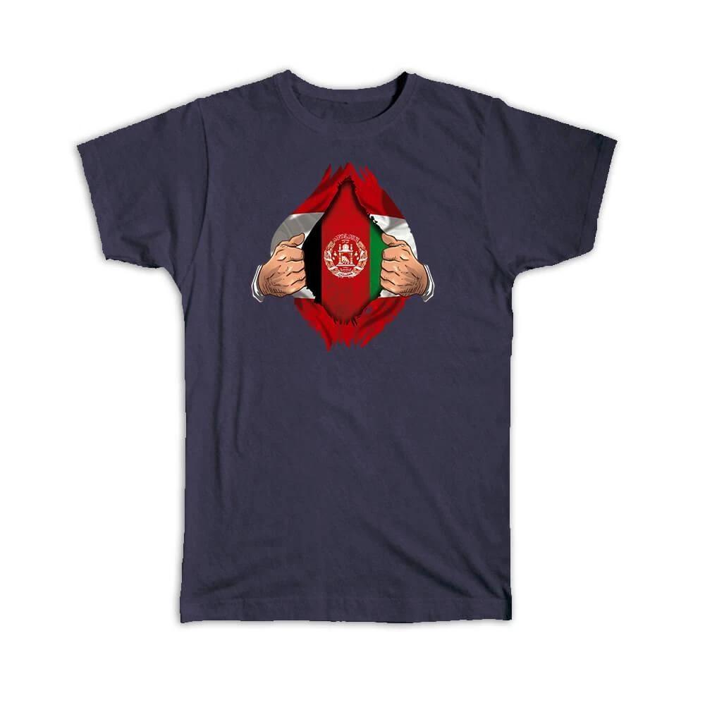 Gift T-Shirt : Afghanistan Danish Flag Chest Afghan Denmark S