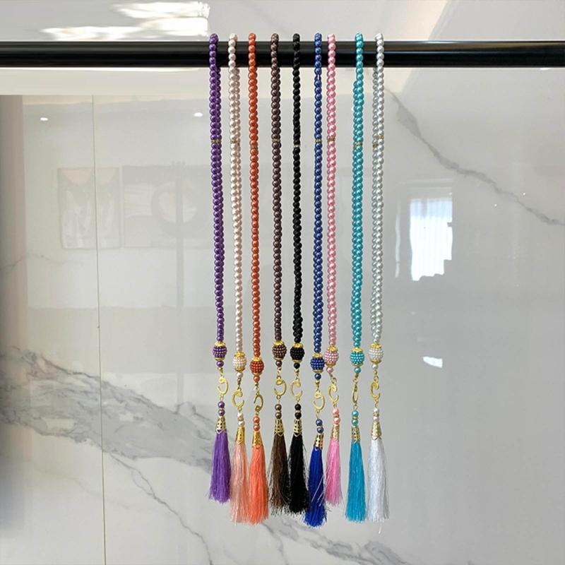Imitation Pearl 99-Beads Prayer Beads Bracelet Eid Muslims Festival Beads Bracelet Fashion Islamic Jewelry Party Favor