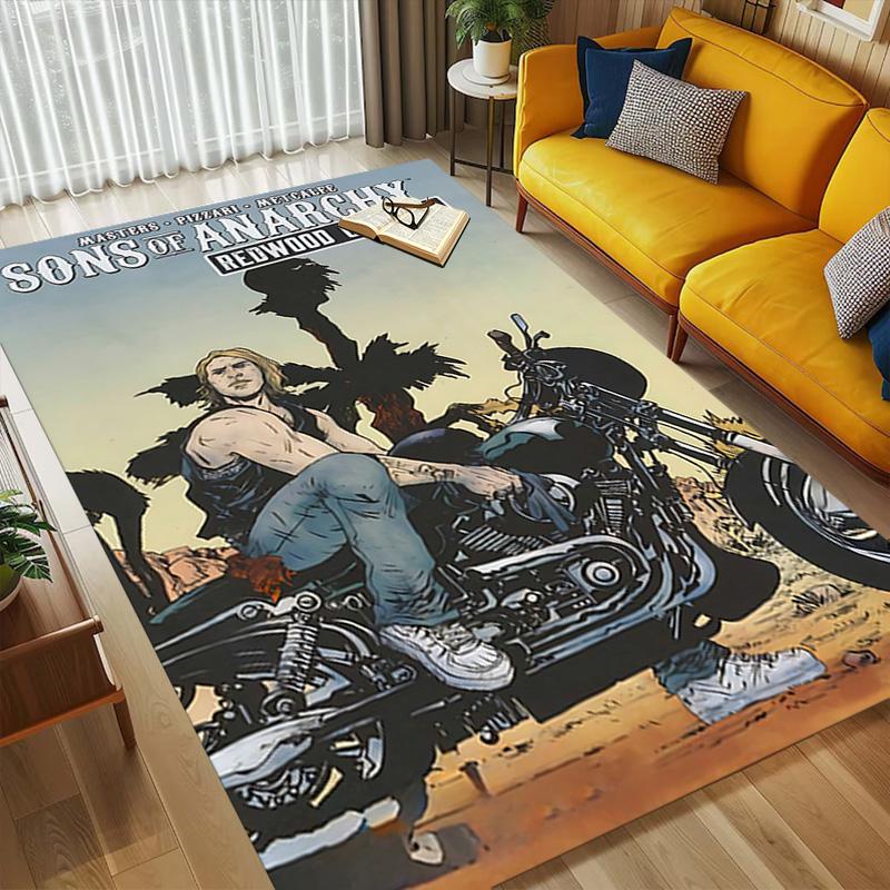 Sons Anarchy Living Room Non-Slip Area Rug Soft Carpet for Bedroom Game Playroom Sofa Office Home Decor Doormat Christmas Gift C921133