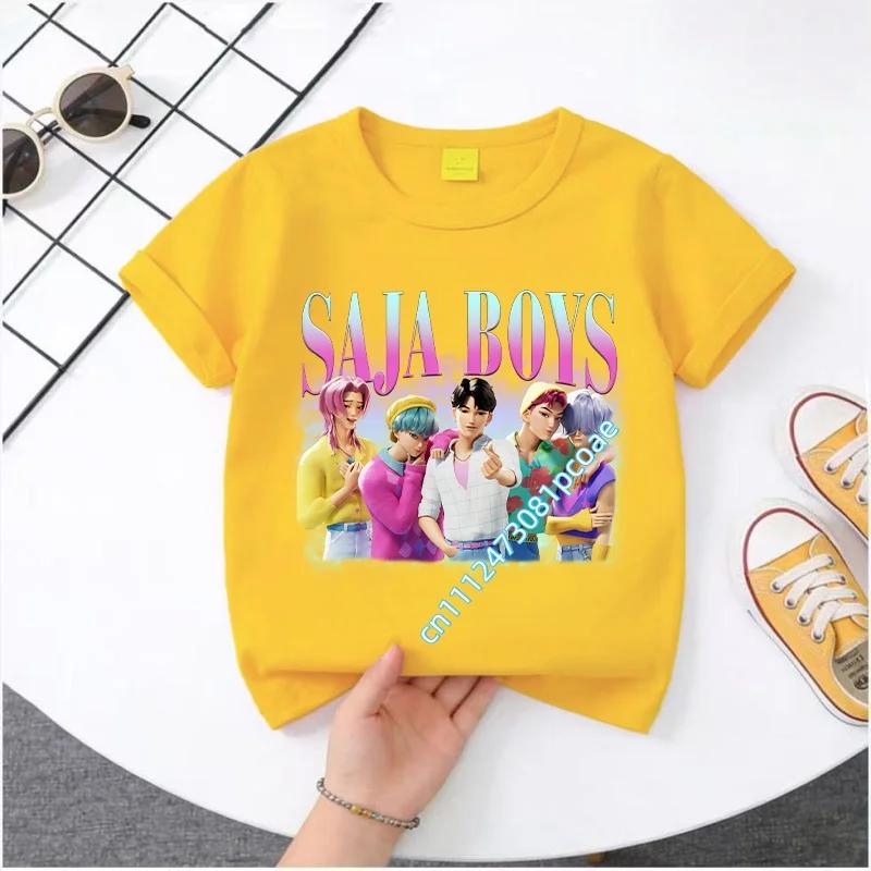 Kpop Demon Hunters Children's T Shirt Women Short Sleeve Saja Boys Kids Tee Kpop Demon Hunters TshirtBoys Girls Family Clothing