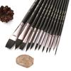 12pcs Artist Paint Brush Set High Quality Nylon Hair Wood Black Handle Watercolor Acrylic Oil Brush Painting Art Supplies