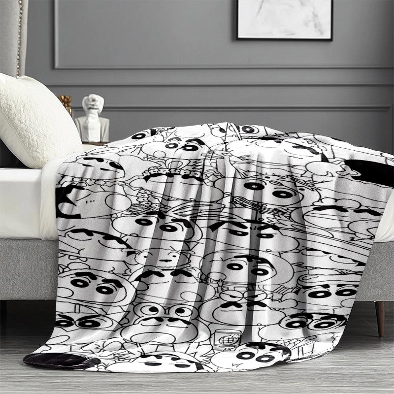 Crayon Shin Print Blanket - Soft & Comfortable, for Bedroom, Travel, Sofa, Home Decoration - Birthday Christmas Gift for Friend