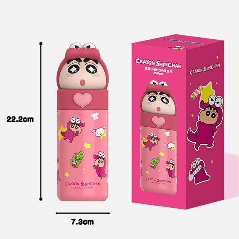 350ml Sanrio Stainless Steel Cartoon Thermos Shin-chan Dollcup Cosplay Child Vacuum Flask Water Bottle Gift Cup for Kids