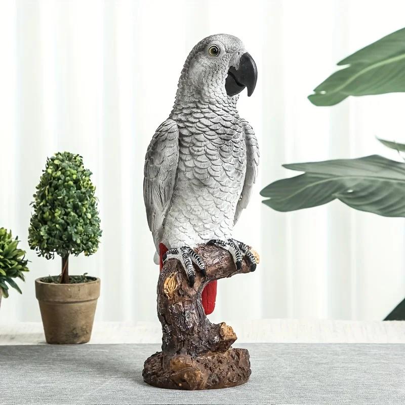 

Creative Simulation Animal Color Parrot Resin Bird Statue Ornaments Home Living Room TV Cabinet Balcony Garden Decoration Crafts