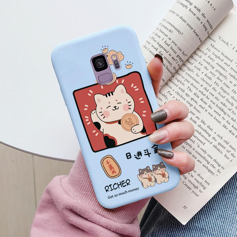 For Samsung Galaxy S9 S 9 Plus Cover Cute Cartoons Heart Cat Soft Silicone Shockproof Phone Case For Samsung S9 S9+ Funda Bumper