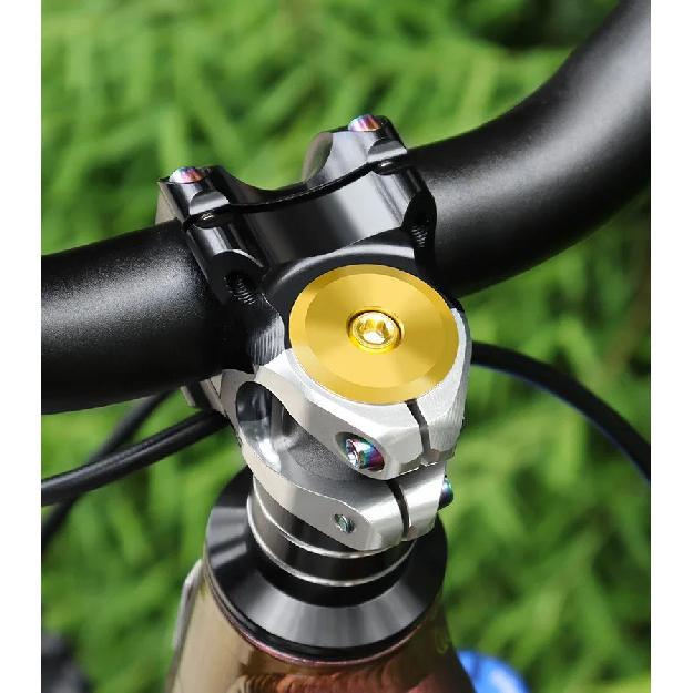 MUQZI Titanium Top Cap MTB Headset Top Cap MTB Road Folding Bike Headset Stem Cover with Titanium Bolt M6 X 35mm