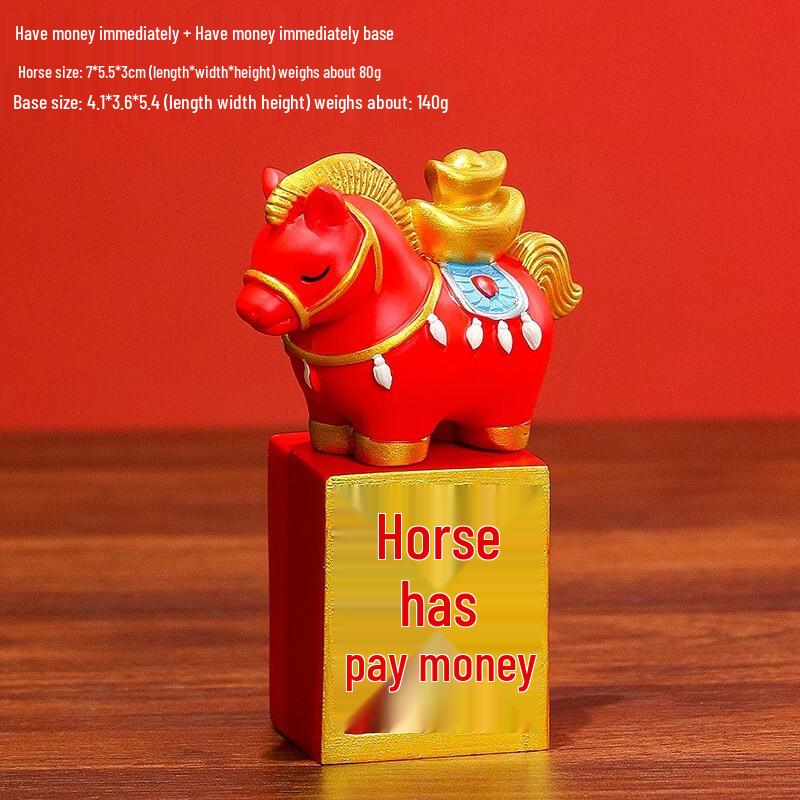 Fumai De Chinese Style Resin Wealth Horse Ornament Set
