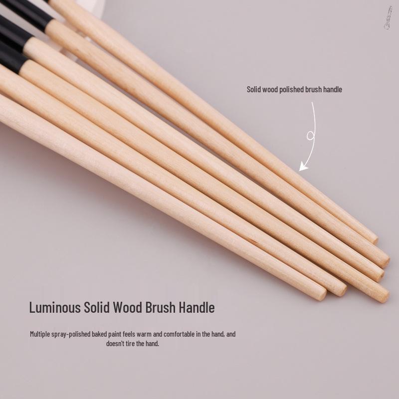 Ultra-thin Sickle Eyeliner & Flat-head Eyebrow Brush for Lower Eyelid and Under-eye Detail