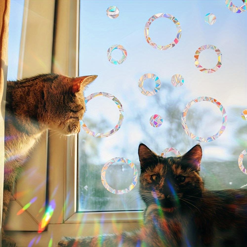 Colorful Sun Catcher Round Rainbow Static Glass Sticker for Windows to Prevent Bird Collisions