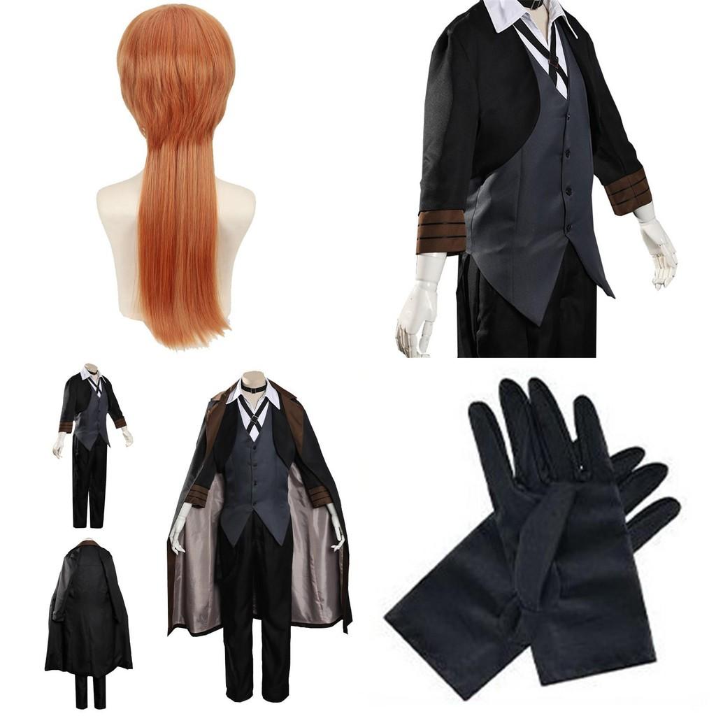 Bungo Stray Dogs Nakahara Chuuya Cosplay Kostyme Stilig Middelalder Detektivantrekk