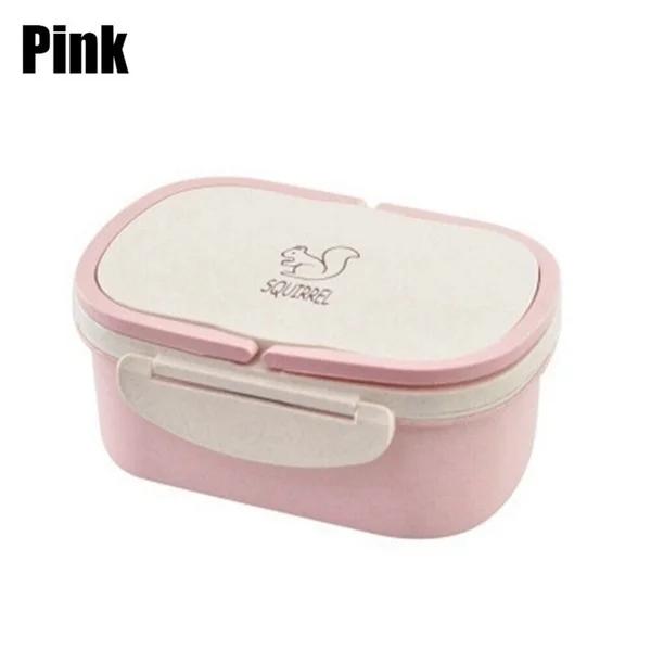 Household Solid Color Double-layer Portable Student Office Lunch Box Food Preservation Container Storage Box Lunch Box Supplies