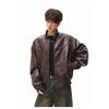 Men Vintage Loose Stand Collar Windproof Motorcycle Jacket Autumn