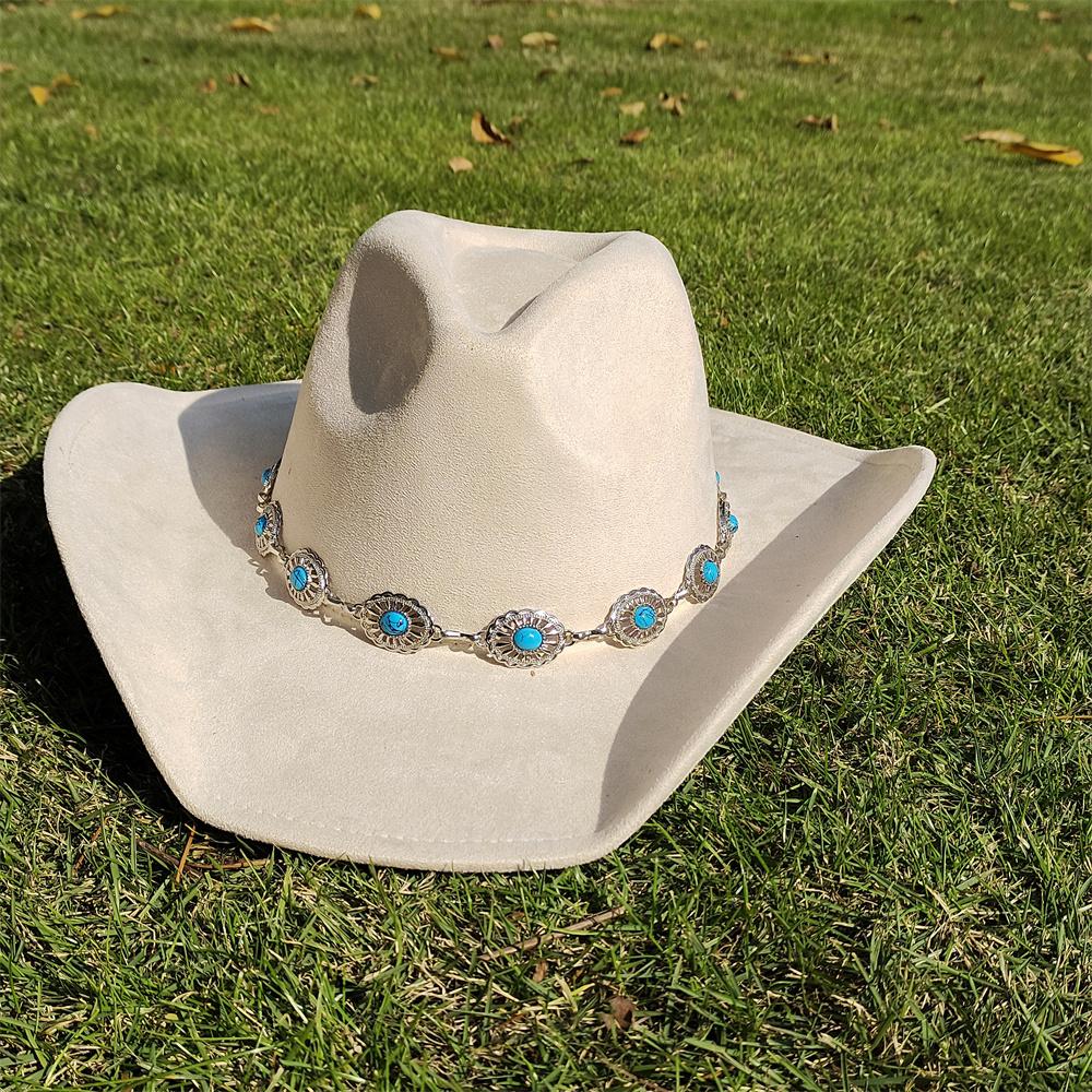 

2024 Western Suede 9.5CM Wide Brim Cowboy Fedora Hat Men and Women Cowboy Hat Fashion Travel Party Hat Classic sombrero vaquero 56-58cm