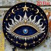 ZENITALE 7.8 Islamic Metal Wall Art, Round Evil Eye Hamsa Decor with Star Pattern, Eid Muslim Home Office Bedroom Deco