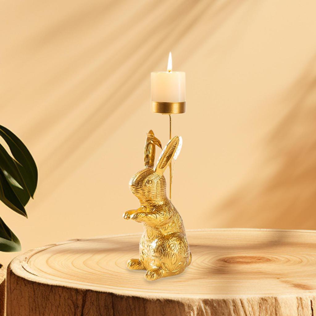 Candle Holder Bunny Decor Elegant Table Centerpiece for Bedroom Room Wedding Standing