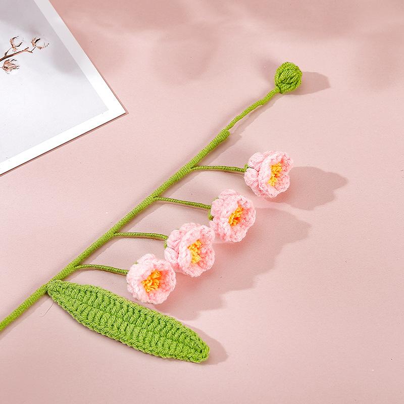 Crochet Flowers Bouquet  Knitted Puff Bell Orchid Bouquet Knitting Flower Crochet Flower Bell Home Decor