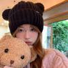 Skull Cap Bear Ears Knitted Hat Beanie Hat Cat Ears Beanie Personality   Winter/Autumn