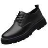 Zapatos Casuales de Trabajo de Cuero con Suela Gruesa de Tendencia para Hombre Estilo Británico Primavera 2025