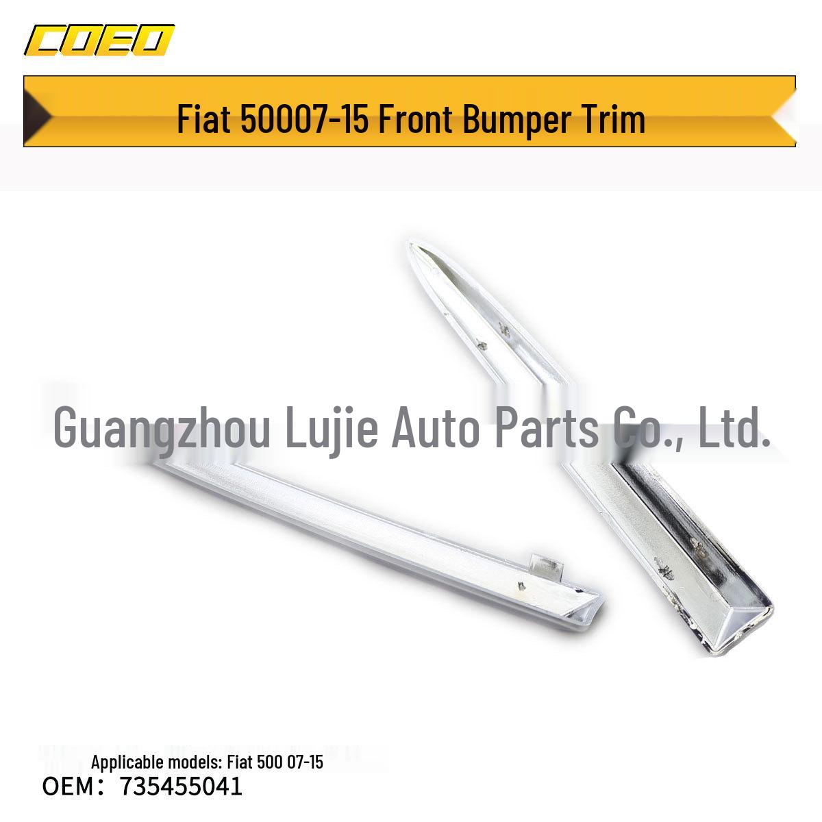 

Хромированная накладка переднего бампера Fiat 500 (2007-2015) 735455041/735455042