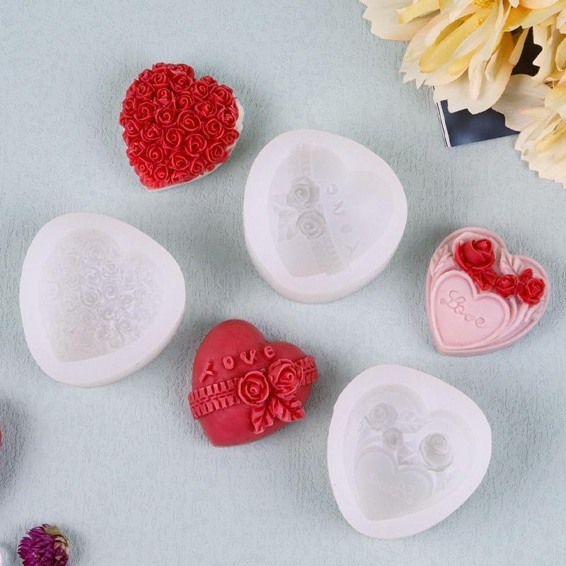 Heart Shaped Silicone Mold Handmade Chocolate Mousse Cake Baking Mold DIY Aromatherapy Candle Mold Valentine's Day Gift Decor