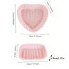 3pcs Love Heart Shape Plastic Rattan Basket Sweet Candy Gift Basket Photo Props Cute Desktop Decoration Cosmetics Fruit Basket