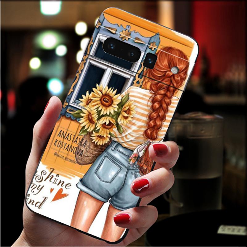 

Phone Case For Google Pixel 10 9 Pro XL 9A 8 7 6 Pro Pixel 8A 7A 6A Pixel 8 7 6 5 Princess Girl Coffee Travel Girl Google Pixel 6 Pro