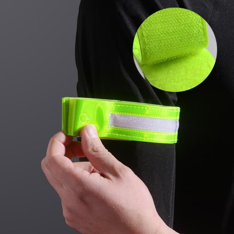 High Visibility LED Safety Armband with Reflective Strips USB C Rechargeable Reflective Wristband for Outdoor Activities