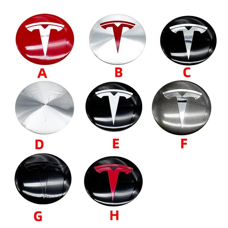 Autosticker 2025 Heet 4 stuks 56/65mm Tesla Naafkap Middenkap Logo Hoge Kwaliteit Sticker voor Tesla Model 3 Y S X Gepersonaliseerde Auto St