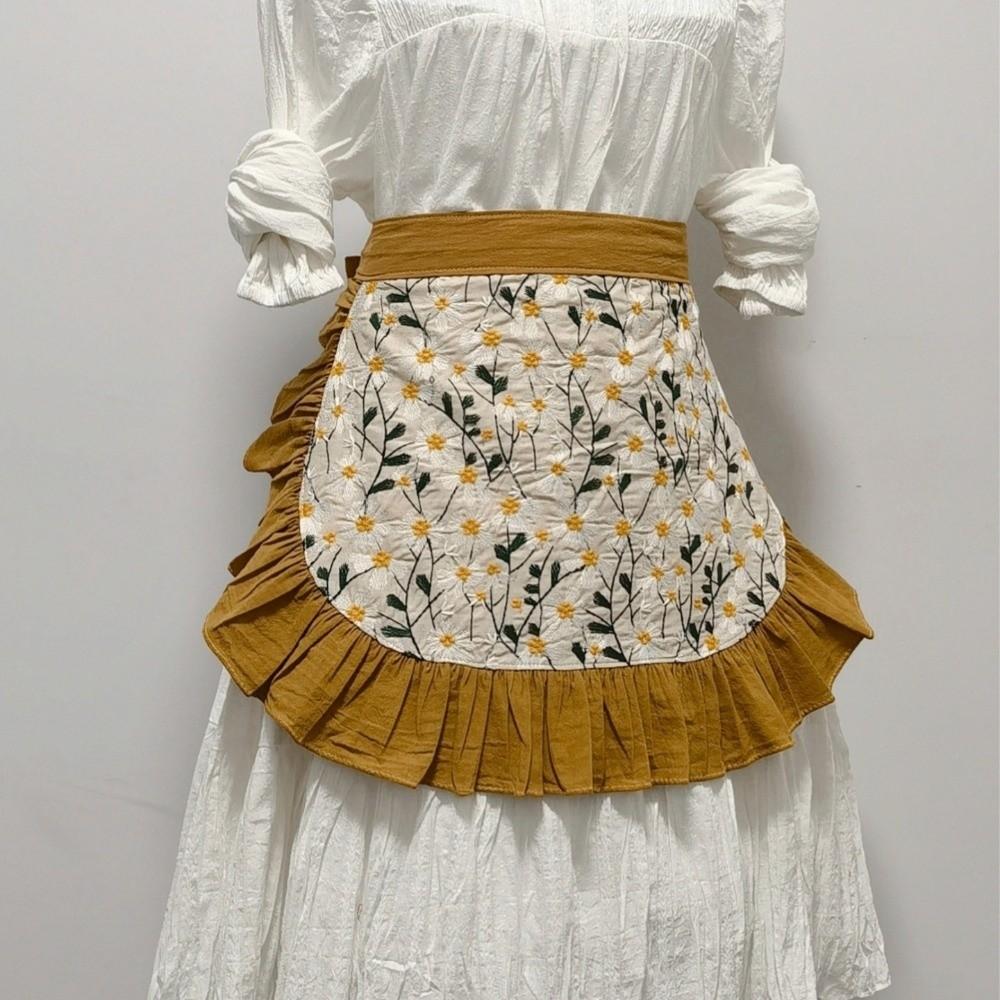 Elegant Waist Apron Exquisite Half Apron Durable Waitress Apron  Kitchen