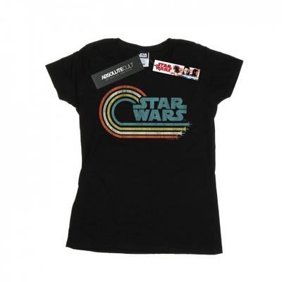Damen-T-Shirt aus Baumwolle mit Retro-Wellenlogo