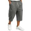 Men's Casual Drawstring Cargo Shorts 7/8 Length for Summer Everyday Wear