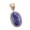 Pierre Précieuse Sodalite Naturelle Argent Sterling Massif 925 Pendentif Bicolore 1.25" U4I20