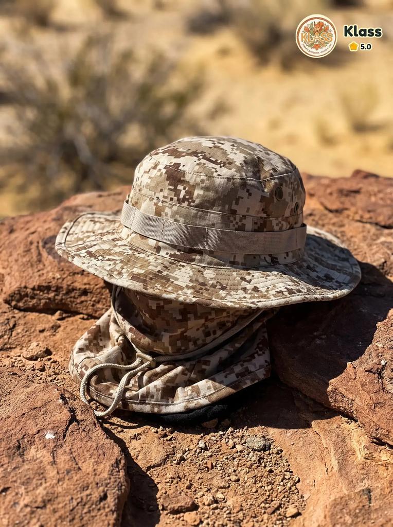 Sun Hat and Face Cover Set, Boonie Hat Set in Digital Yellow for