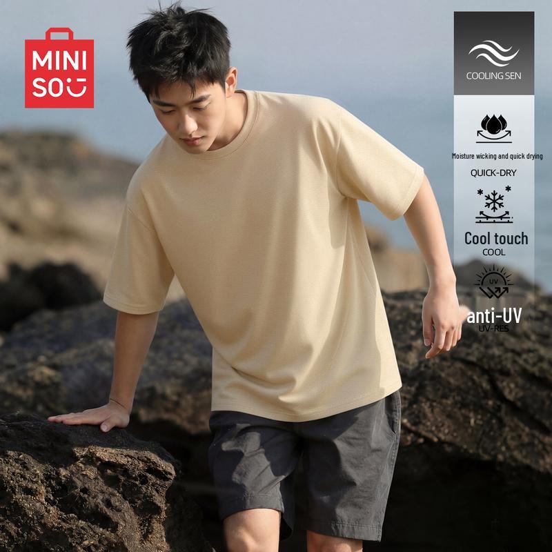 MINISO Men's Quick-Dry Cool-Feel Half-Sleeve T-Shirt