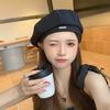 Black beret women's autumn and winter woolen spring and autumn bud hat shows small ins Internet celebrity painter hat tide