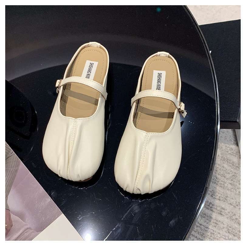 

Баотоу полутапочки женские летние 2025 новые плоские повседневные обувь для беременных ленивая обувь мюли полушлепки одинарная обувь 40