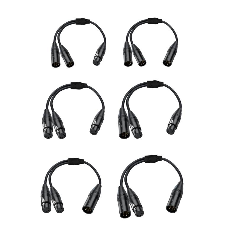Durability 4Pin XLR Male to Female Y Splitter Cable for Splitting Merging Sound Signal in Professional Music Systems