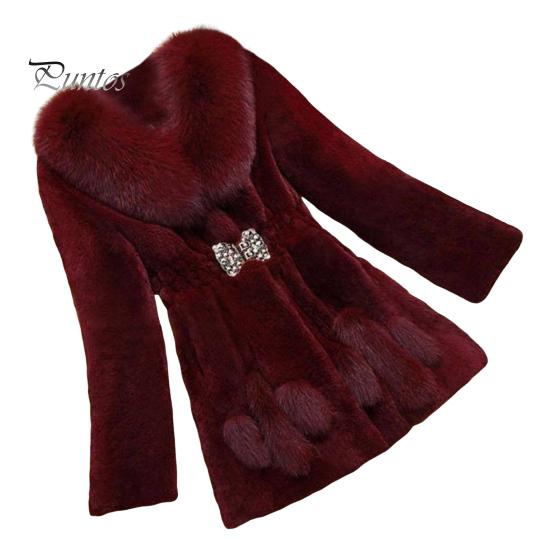 

Женское зимнее пальто из искусственного меха средней длины со стразами, эластичная узкая талия, однотонная плотная верхняя одежда, куртка для выпускного бала знаменитостей L вино красного
