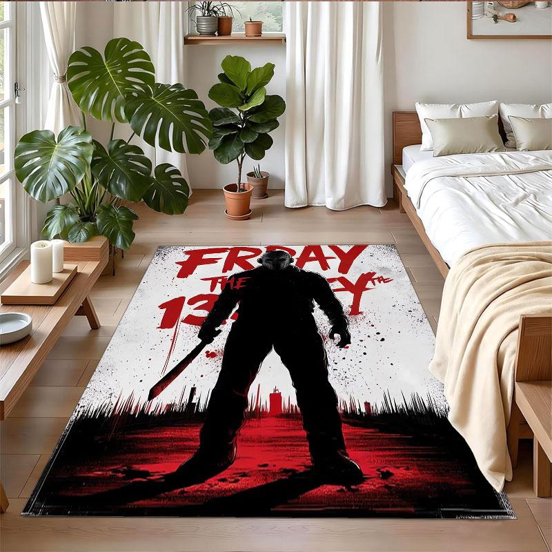 Crystal Velvet Rug Soft Non Slip Indoor Floor Mat Home DecorFriday the 13th Jason Voorhees