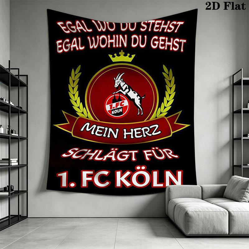 1. FC Köln poster Wall Hanging Printed Fabric Blanket Decorative Tapestries for Bedroom Living Room Home Decor
