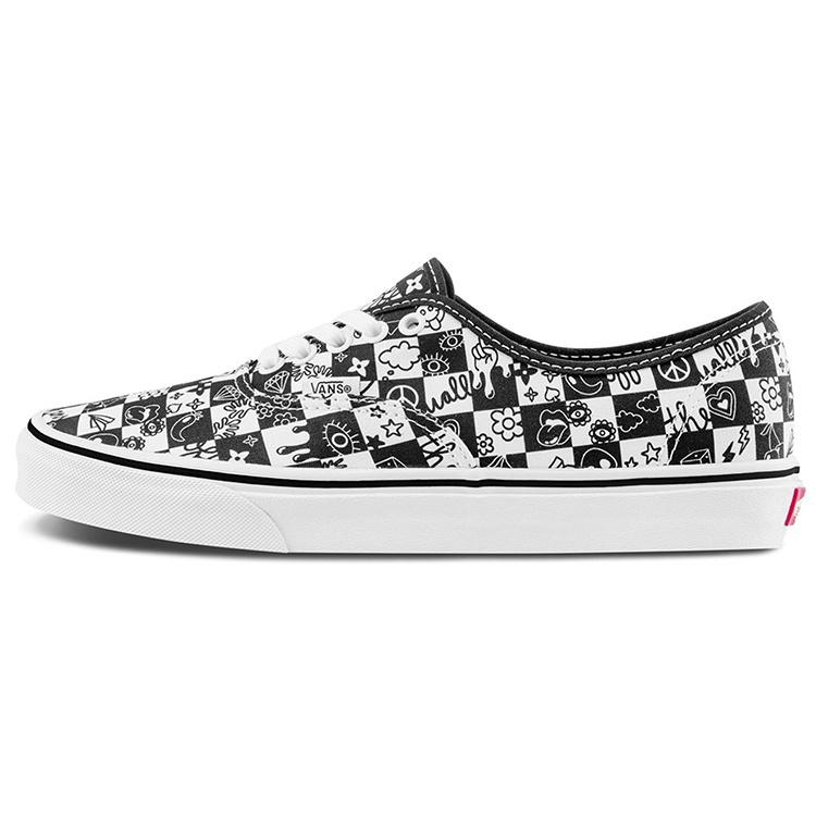 Vans Authentic Retro Casual Skate Shoes Unisex Black White Grid Printing Men s VN0A5KS96U6 EU 36